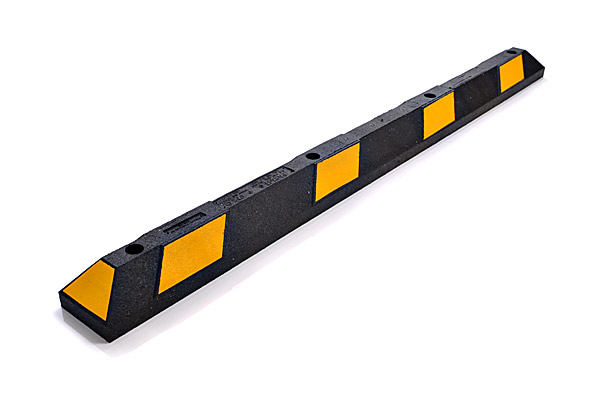Black/Yellow 100% Recycled Rubber Parking Curb